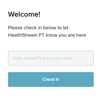 Pt Client Check In Before Your Appointment | HealthStream Physical Therapy